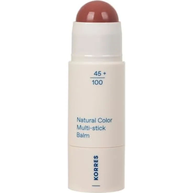 KORRES Natural Color Multistick Balm Blush, multifunktionales Make-up-Tool für Wangen und Lippen, 4,5 g, Farbe 32 Muted Brown