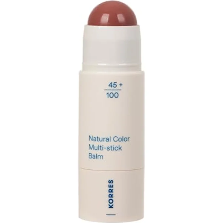 KORRES Natural Color Multistick Balm Blush, multifunktionales Make-up-Tool für Wangen und Lippen, 4,5 g, Farbe 32 Muted Brown – Bild 1