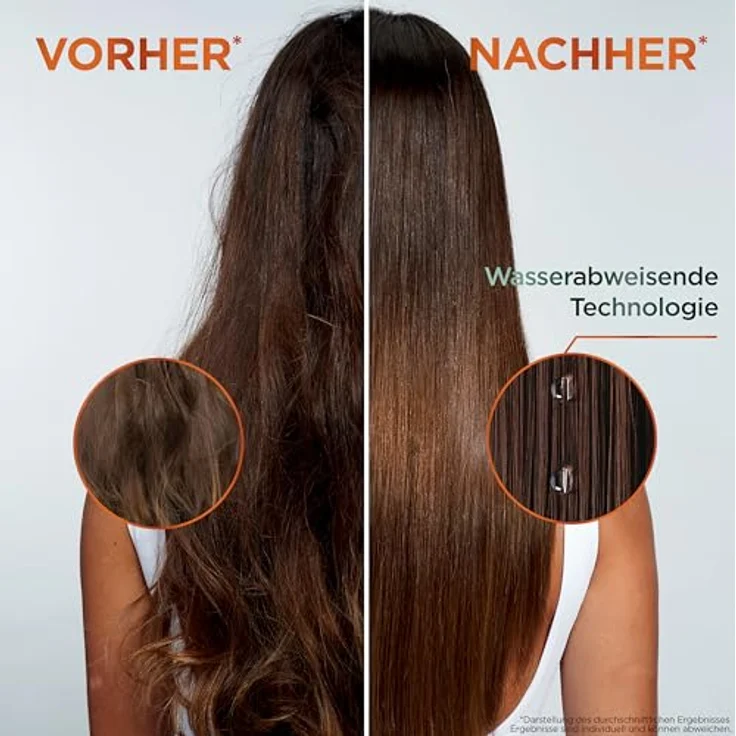 Garnier Fructis Keratin Sleek Maske, Haarmaske mit Arganöl und Keratin-Komplex für trockenes, frizziges Haar, 370 ml – Bild 3