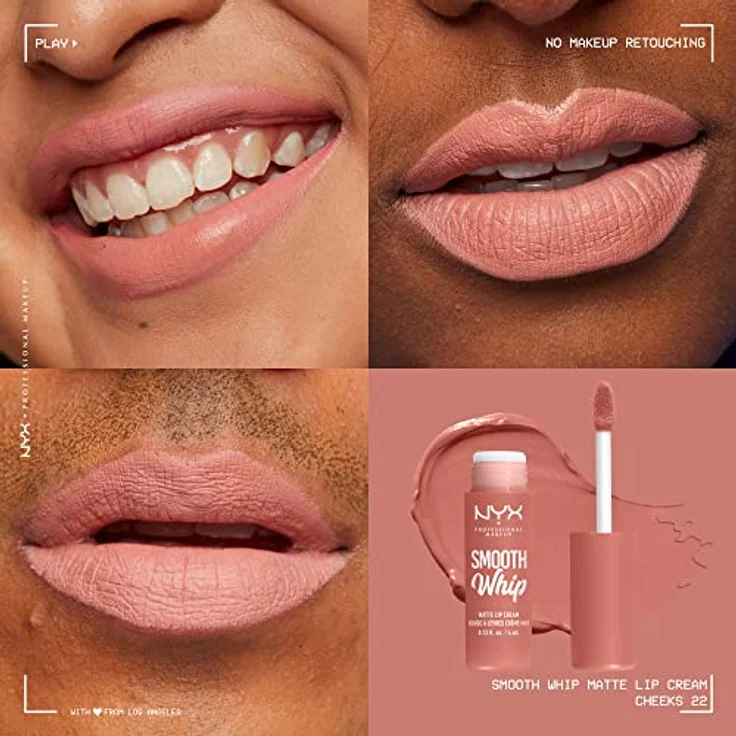 NYX Professional Makeup Smooth Whip Matte Lip Cream, Lipgloss für Damen, pflegende Kakaobutter & Sheabutter, Farbe: Velvet Rose, 4 ml – Bild 3