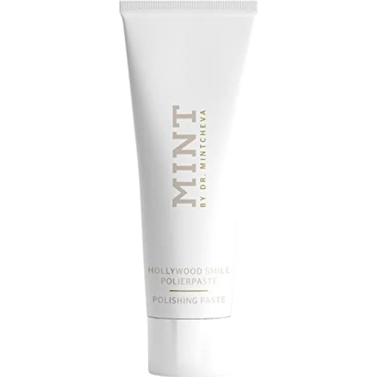 MINT Hollywood Smile Polierpaste mit Whitening-Effekt (75ml) - Professionelle Zahnreinigung für zu Hause - Effektive Tiefenreinigung - Fluoridfrei - Mikroplastikfrei - Vegan - By Dr. Mintcheva – Bild 1
