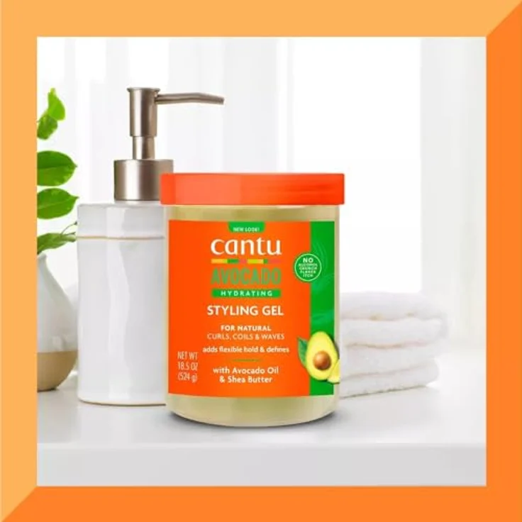CANTU Avocado Hydrating Gel Flexibler Halt mit Avocadoöl und Sheabutter 18,5 oz / 524 g, Frizzy – Bild 3
