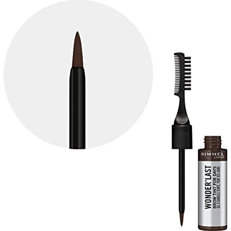Rimmel Wonder'Last, semipermanente Gel-Augenbrauenfarbe, Farbton 004 Soft Brown, 4.5 ml, langanhaltende Betonung und einfache Anwendung – Bild 5