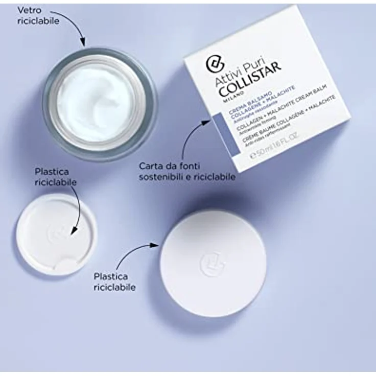 Collistar Attivi Puri COLLAGEN + MALACHITE CREAM BALM Anti-Aging-Gesichtspflege 50 ml Damen – Bild 3