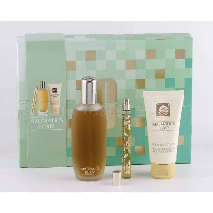 CLINIQUE Eau de Parfum Aromatics Elixir Set, 100ml Eau de Parfum Spray, 10ml Mini-Spray & 100ml Body Smoother