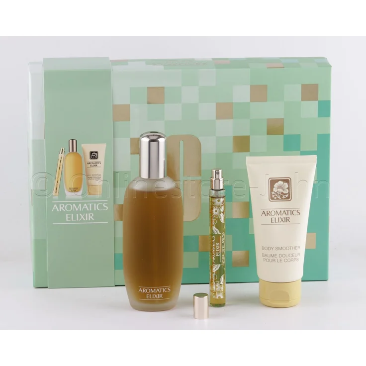 CLINIQUE Eau de Parfum Aromatics Elixir Set, 100ml Eau de Parfum Spray, 10ml Mini-Spray & 100ml Body Smoother