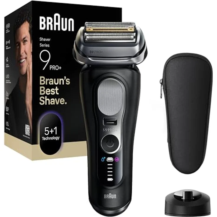 Braun Elektrorasierer Series 9 9610s, integrierter Präzisionstrimmer, Pro-SensoAdapt, 5+1 ultradünne Präzisionsklingen, wasserdicht, inkl. Ladeständer und Reiseetui – Bild 2
