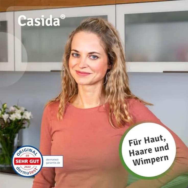 Casida Bio Rizinusöl 50ml - 100% Rein, Kaltgepresst, Für Wimpern, Augenbrauen, Haare, Bart, Nägel - Vegan, Glasflasche mit Pumpe – Bild 5