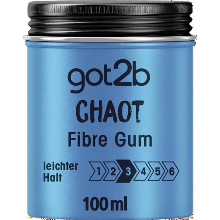 got2b Chaot modellierendes Fibre Gum Halt 3 (100 ml), Haarwachs für Männer kreiert zerzauste Looks, Haarpaste mit starkem, aber biegsamem Halt für individuelle Styles