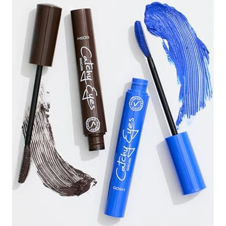 GOSH COPENHAGEN Catchy Eyes Allergy Certified Volumen-Mascara für empfindliche Augen, Farbton 003 Crazy Blue, 8 ml – Bild 3
