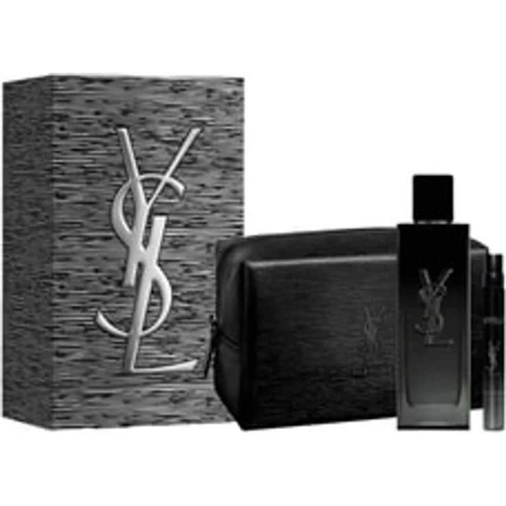 Yves Saint Laurent MYSLF 100 ml Eau de Parfum Xmas Set, Herren-Duftset mit 10 ml Mini-Größe und eleganter YSL-Tasche, in gebürsteter Silberbox