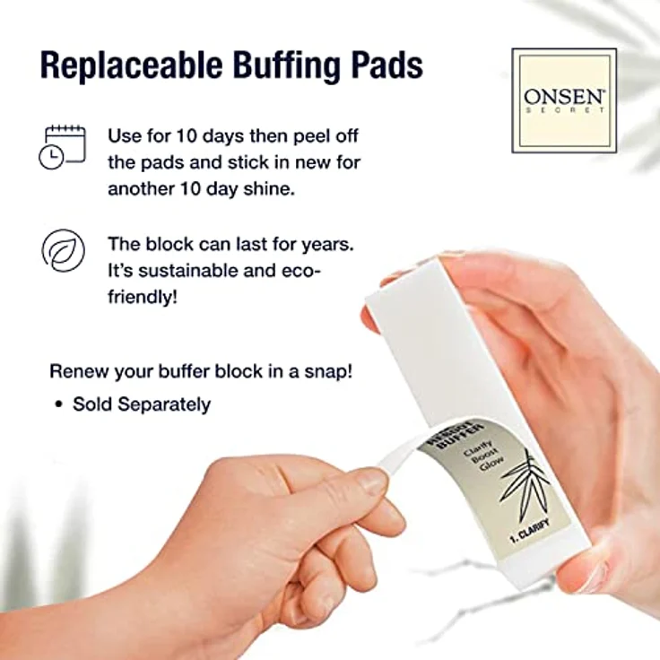 Onsen Secret Professioneller Nagelpolierblock (2er-Pack), 3-seitiger Puffer zum Feilen, Glätten und Polieren für strahlende Maniküre, Qualität mit Mineralien aus japanischen heißen Quellen – Bild 5