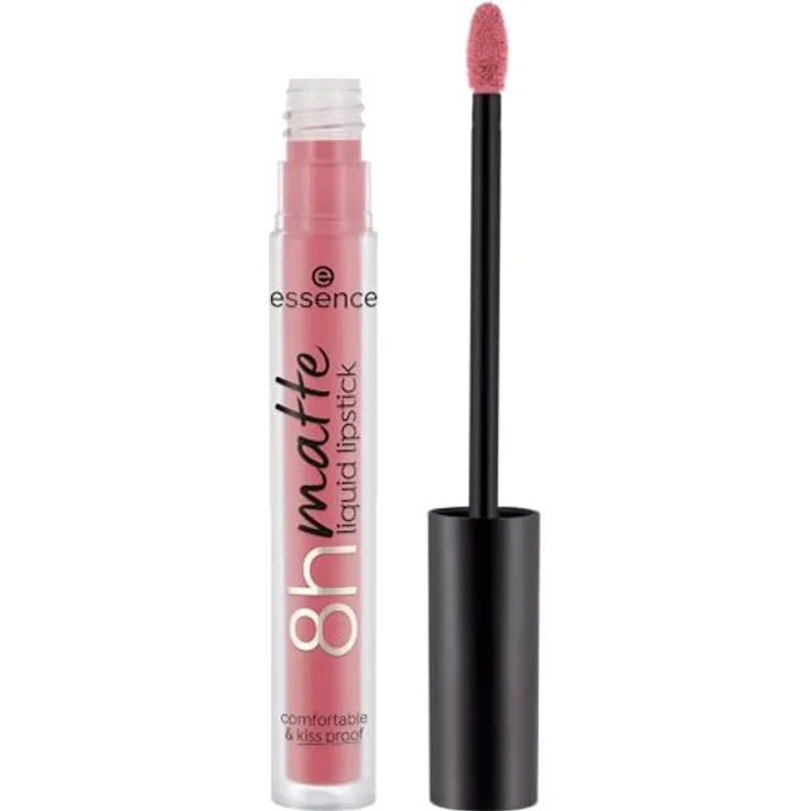 essence 8h matte liquid lipstick, Nr. 15, Pink, langanhaltend, mattierend, schnelltrocknend, matt, vegan, wasserfest, ölfrei, ohne Konservierungsstoffe, 1er Pack (2.5ml)
