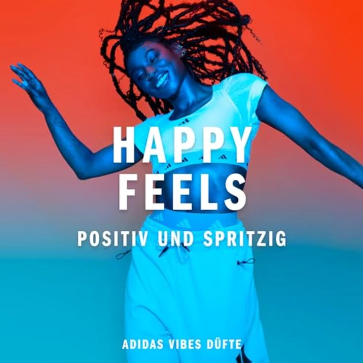 adidas Vibes Happy Feels Eau de Parfum, fröhlicher Unisex-Duft mit blumig-frischen Noten, 100ml – Bild 2