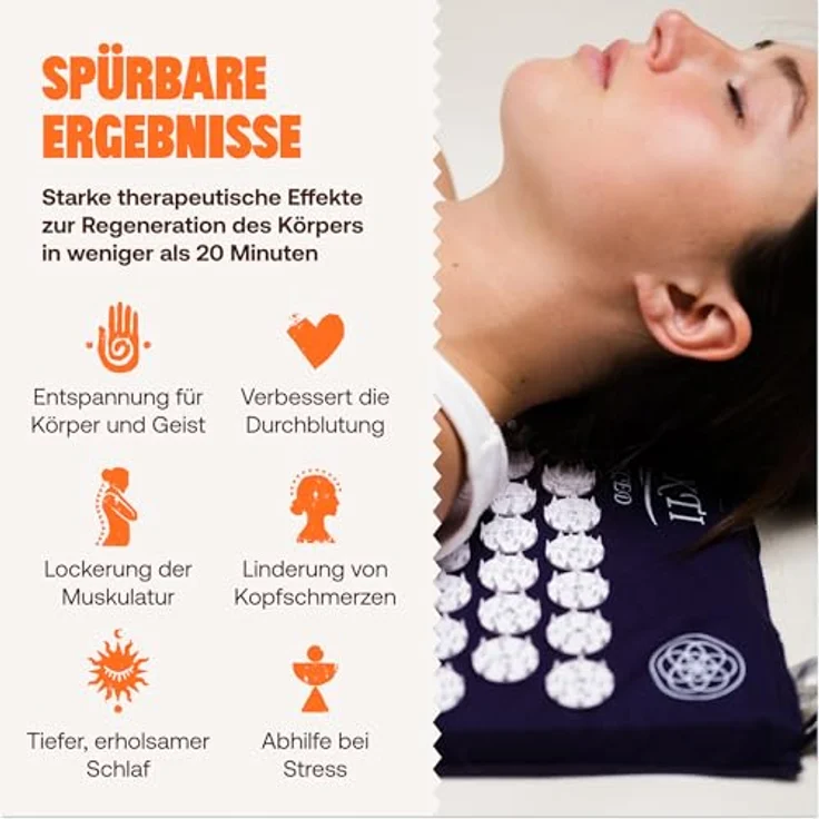 Shakti Mat Original Akupressurmatte mit 6.210 Spitzen, GOTS-zertifizierte Bio-Baumwolle, faire Produktion, Handarbeit – Bild 2