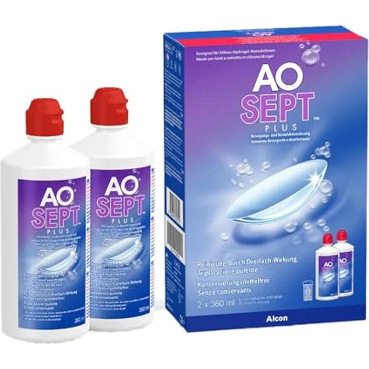 Alcon Aosept Plus 2 x 360 ml Peroxid-System für weiche & harte Kontaktlinsen, inkl. 2 Aufbewahrungsbehälter - Preisvergleich – Bild 5
