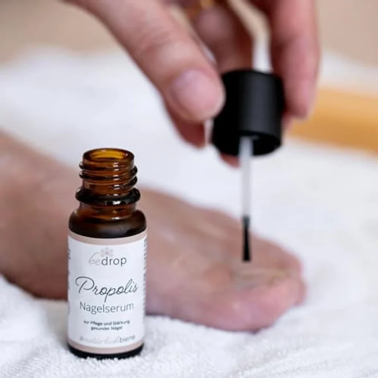 bedrop Propolis Nagelserum 10ml + Kapseln + Seife, Nagelpflege mit Propolis Teebaumöl Lavendelöl & weiteren Ölen, Nail Care Set – Bild 4