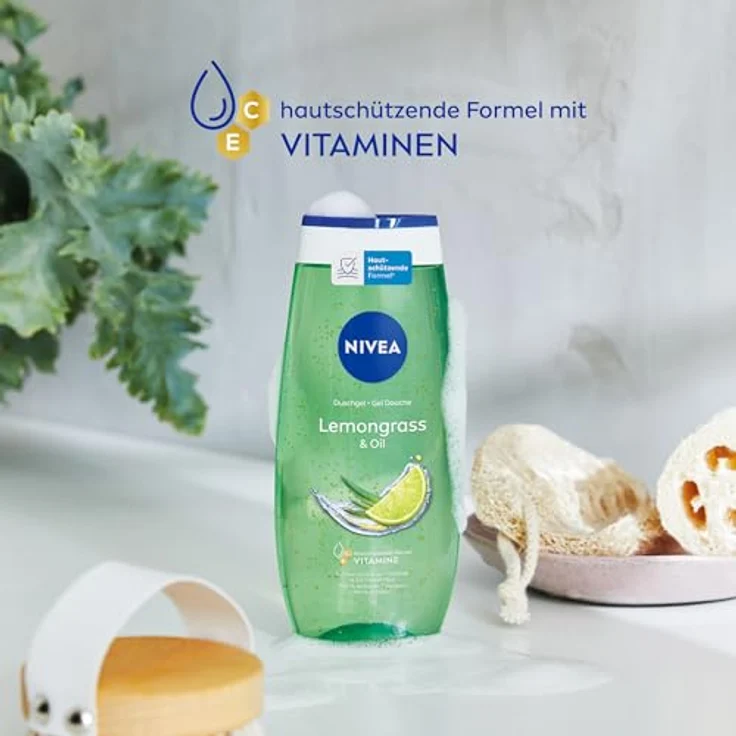 NIVEA Lemongrass & Oil Duschgel, pH-hautneutrale Pflege mit revitalisierendem Zitronengras-Duft und pflegenden Ölperlen, 250 ml – Bild 3