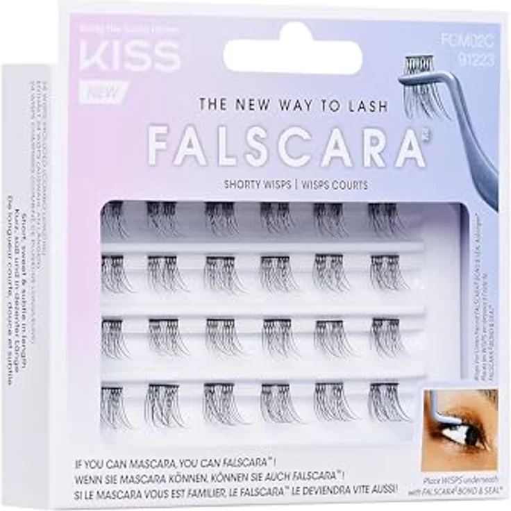 KISS Falscara Wisp Wimpernbüschel Shorty 24 St. - Künstliche Wimpern für Damen, intensiver Blick mit synthetischen Fasern – Bild 2