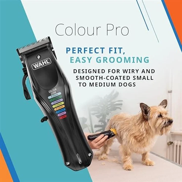 Wahl Colour Pro Tierhaarschneidemaschine Set, kabellos mit 120 Minuten Laufzeit, farbcodierte Aufsteckkämme und ergonomischem Design – Bild 6