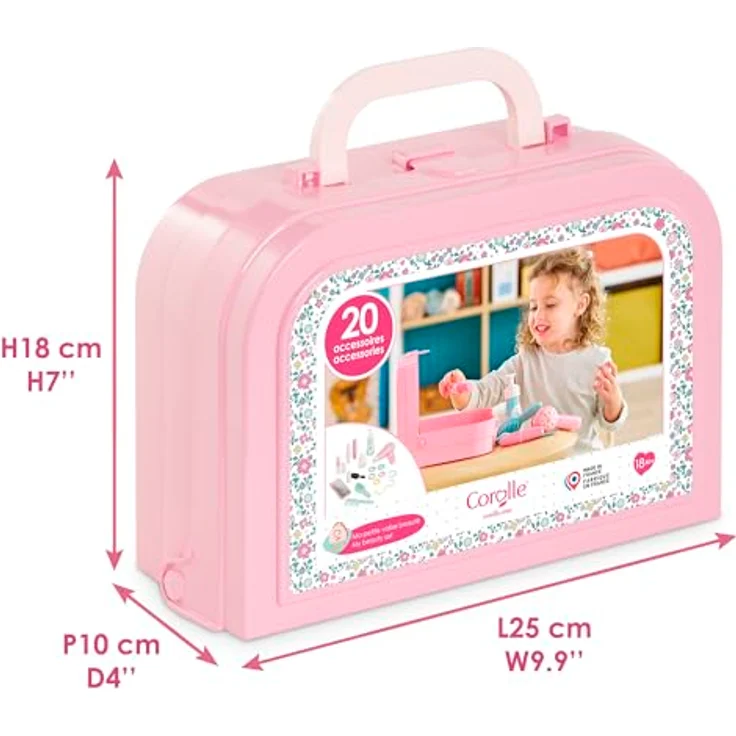 Corolle - 9000310060 - Mein Kleiner Beauty-Koffer, 20 Zubehörteile, für Puppen, ab 18 Monaten, ergonomisches Design, inklusive Spiegel und Aufklebern – Bild 3