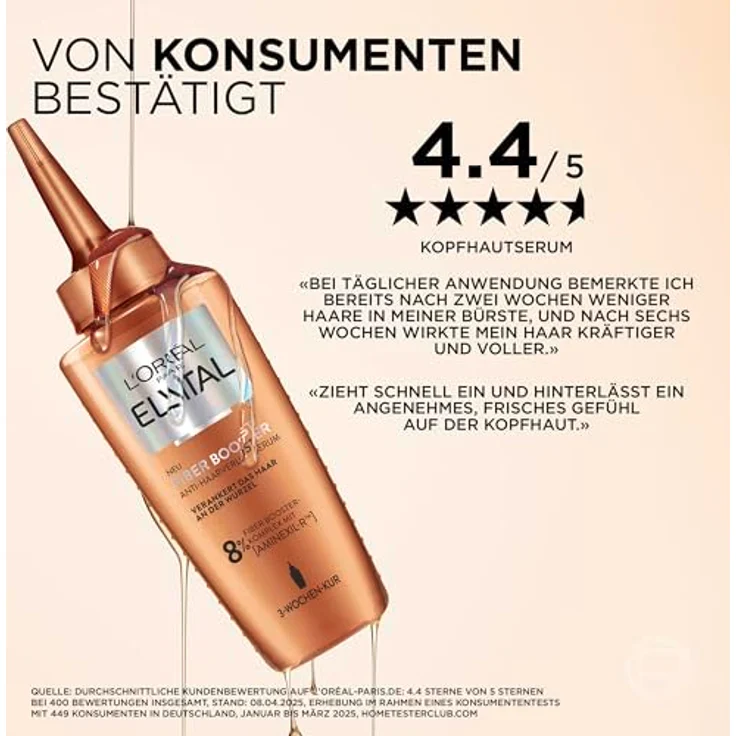L'Oréal Paris Elvital Fiber Booster Anti-Haarverlust-Kopfhaut-Serum, 102 ml, Gegen Haarausfall, Für dichteres & stärkeres Haar, Generiert 7000 neue Haarfasern – Bild 3