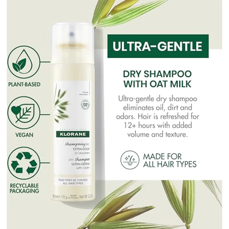 Klorane Shampooing Secs Lait D'Avoine/Hafermilch Trockenshampoo 150 ml – Bild 2
