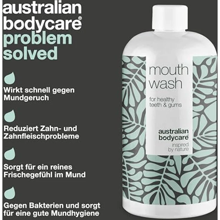 Mundspülung mit antibakteriellem Teebaumöl - 500ml | Pflegt und lindert gereiztes und blutendes Zahnfleisch | für eine gesunde Mundhygiene ohne schlechten Atem | 100% vegan und dermatologisch getestet – Bild 3