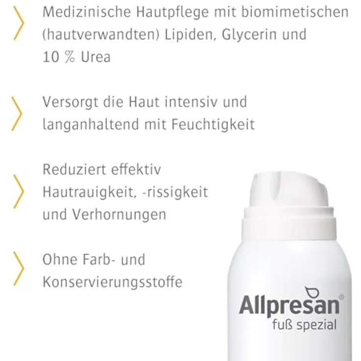 Allpresan Fuß Spezial Nr. 3, Schaum-Creme mit Mango Duft, 2x125 ml für sehr trockene Haut, intensive Feuchtigkeitsversorgung, angenehmes Auftragen – Bild 4