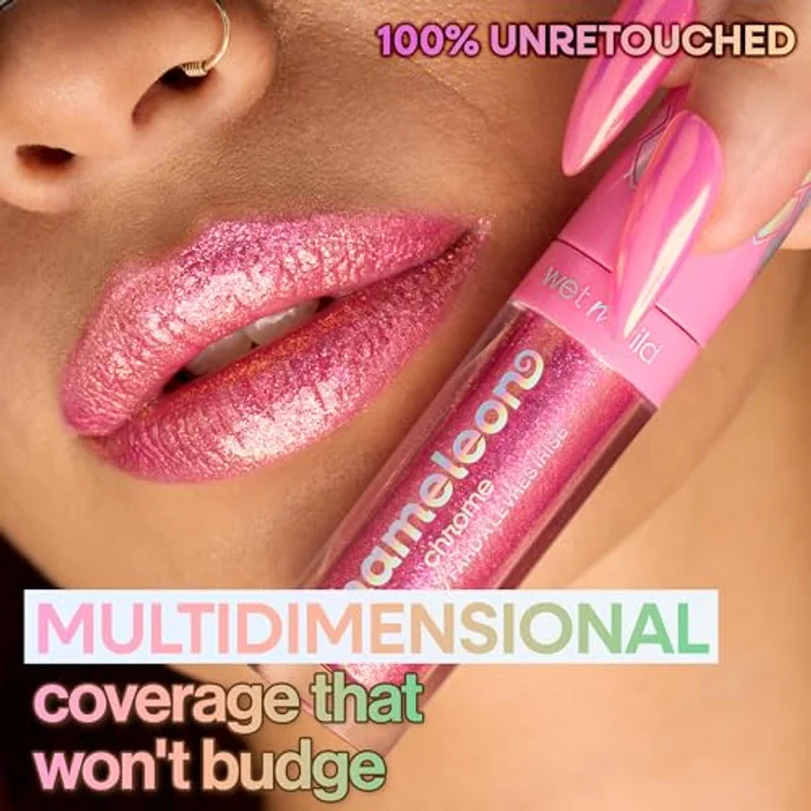Wet n Wild Chameleon Chrome Lip Foil Lipgloss mit holografischen Effekten, Farbton Halo's Way, 3 ml – Bild 5