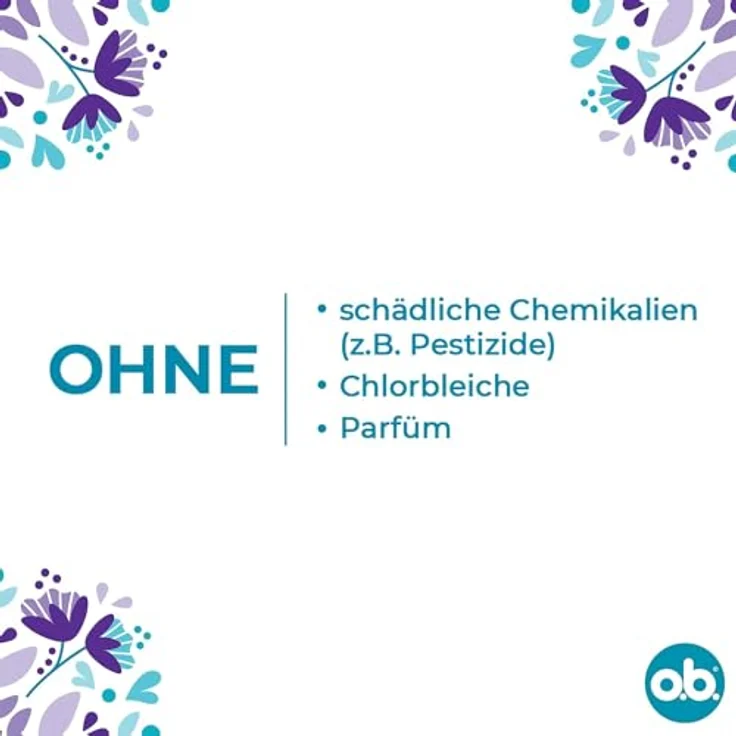 o.b. ExtraProtect Tampons Normal, mit extra Schutzflügeln und Dynamic Fit Technologie, 100% pflanzlich basierter Tamponkern, gynäkologisch getestet – Bild 6