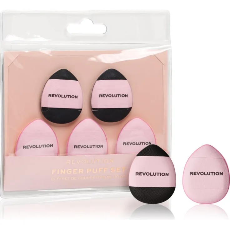 Makeup Revolution Finger Puff Set puderquaste 5 St., Make-up-Schwamm für Damen, professionelles Auftragen, ultrafeine Oberfläche