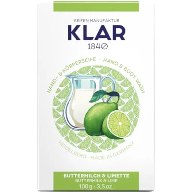 Klar Seifenmanufaktur Buttermilch- & Limettenseife 100 g Palmölfrei für Alle Hauttypen geeignet – Bild 2