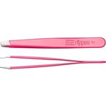 nippes Solingen Pinzette mit schräger Spitze | Pink | Edelstahl Rostfrei | 9,5 cm Länge | Pinzette Augenbrauen Zupfen | Pinzette Spitz | Zur präzisen Haarentfernung, 1 Stück (1er Pack)