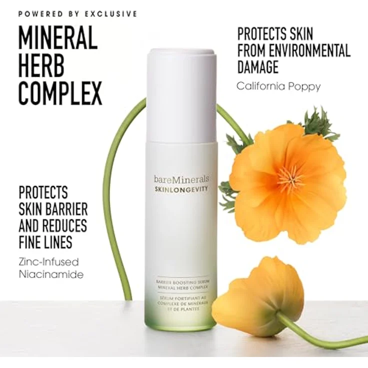 bareMinerals Seren Barrier Boosting Serum, Feuchtigkeitsserum mit Mineral Herb Complex und Niacinamid, 30 ml – Bild 5