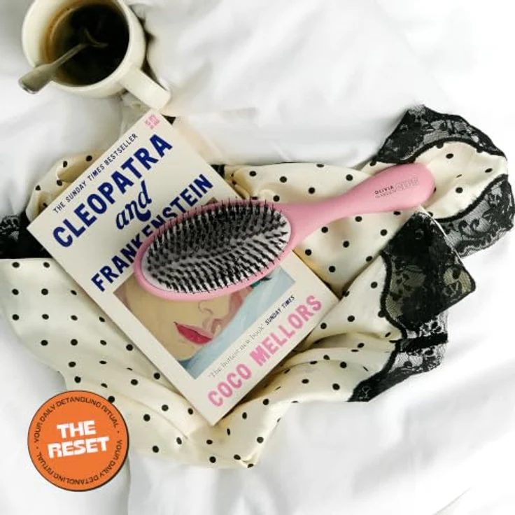 Olivia Garden Club THE RESET CUSHION Detangling & Shine Hairbrush, pink, mit Wildschwein- und Nylonborsten, ergonomischer Form, abnehmbares Kissen zur einfachen Reinigung – Bild 3