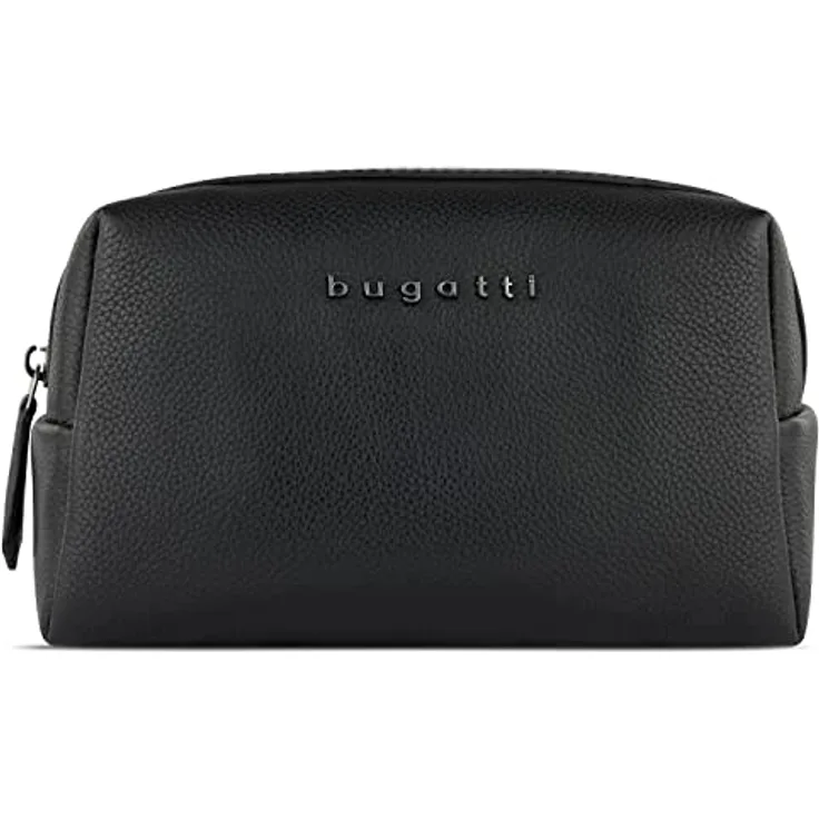 bugatti Bella Kosmetiktasche aus echtem Leder, Cosmetic-Case, Schminktasche in schwarz