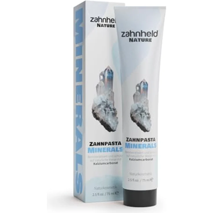 Zahnheld® Minerals Zahnpasta – remineralisierend mit Hydroxylapatit, Dicalciumphosphat & Calciumcarbonat, 1450 ppm Fluorid & Zink PCA, vegan, 75 ml – Bild 1