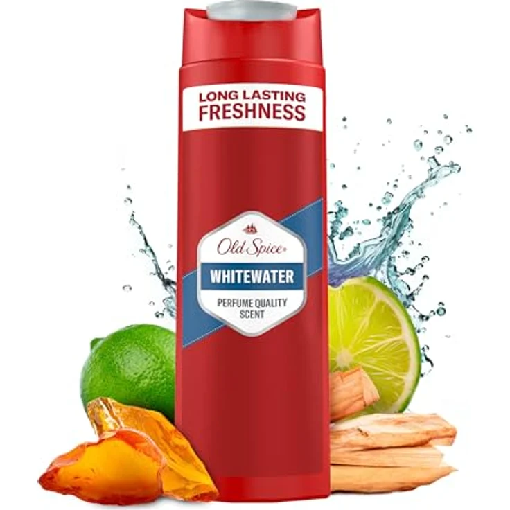Old Spice Whitewater 3-in-1 Duschgel & Shampoo für Männer (250 ml), lang anhaltend Frisch, Zitrone, Sandelholz und Amber – Bild 1