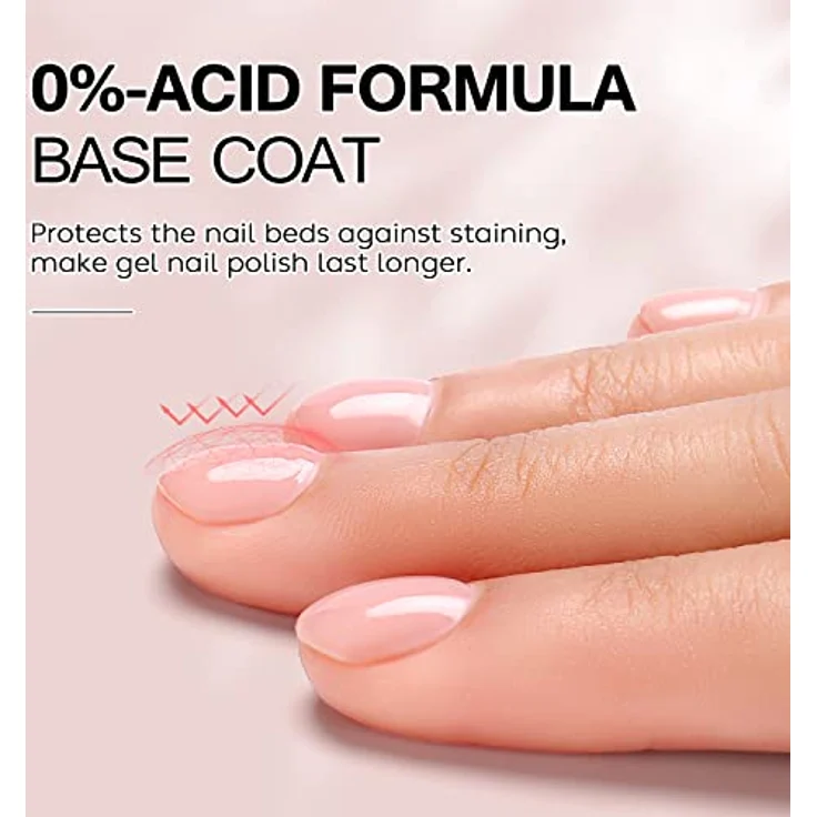 AIMEILI 15ml Base Coat & No Wipe Top Coat, UV LED Gel Nagellack Set mit 21 Tagen Hochglanz-Halt – Bild 3