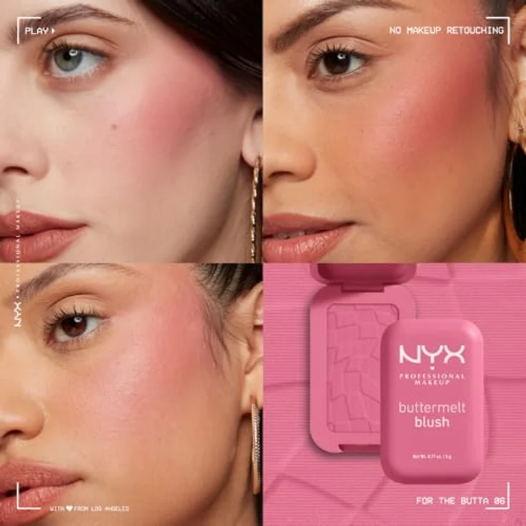NYX Professional Makeup Buttermelt Blush 5 g 06 FOR THE BUTTA, cremiges Rouge mit Shea-, Mandel- und Mangobutter, vegan – Bild 6
