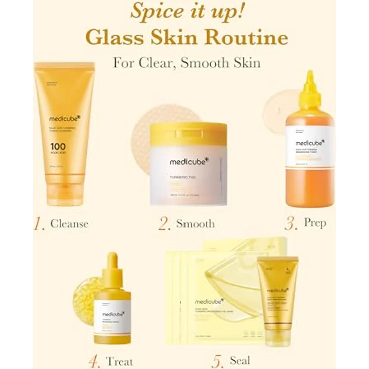 Medicube Toner Kojic Acid Turmeric Pad 160 g, Sanftes Doppel-Peeling für ebenmäßigen Teint und klarere Poren, Korean Skincare K-Beauty – Bild 5
