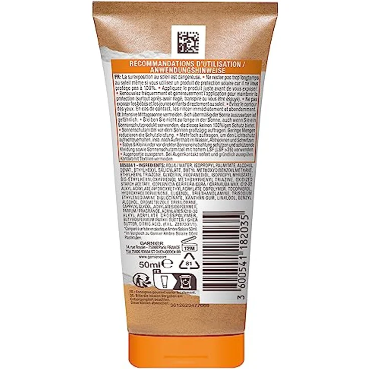 Garnier Ambre Solaire Sonnencreme Feuchtigkeitsspendende Sonnenschutz Milch LSF 30ung (1 x 50 ml) – Bild 2