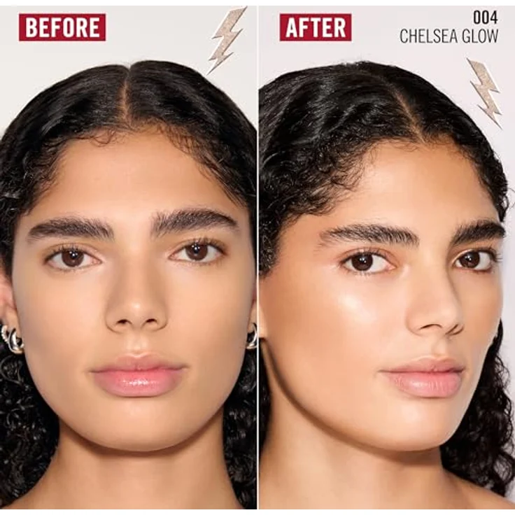 Rimmel London Multi Tasker Turbocharged Glow 004 Chelsea Glow, flüssiger Gesichtshighlighter mit lichtreflektierenden Perlen, Vitamin C & E, vegane Formel, 10 ml – Bild 3
