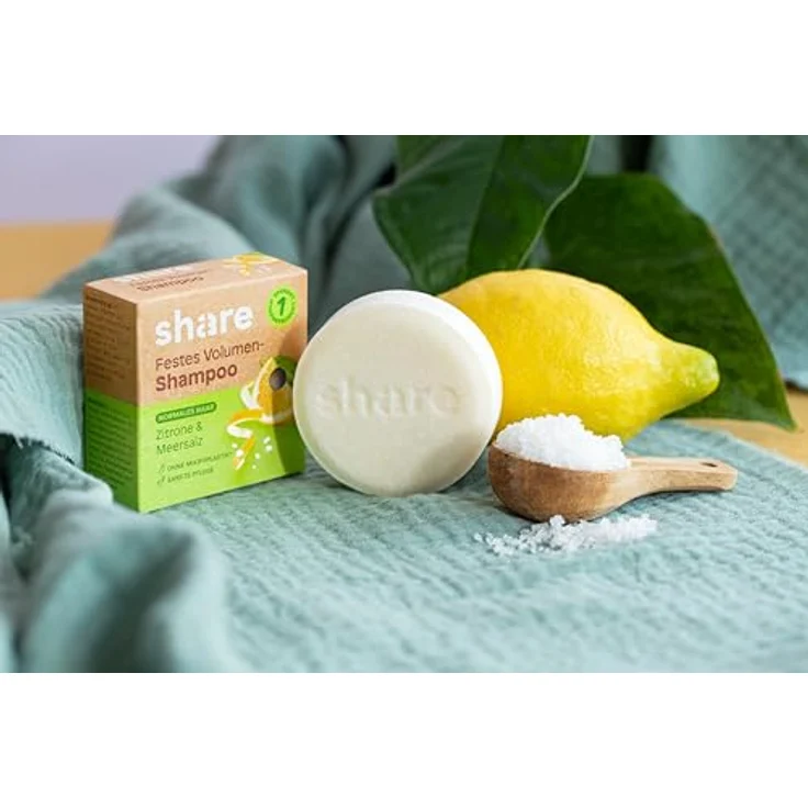 share Festes Shampoo Zitrone & Meersalz (6 x 60g) – Vegane feste Haarseife für Volumen & sanfte Pflege – Ohne Silikone, Parabene & Mikroplastik – Bild 2