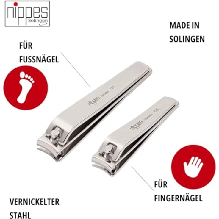 Nippes Solingen Kombi-Set 1, Finger- und Fuß-Nagelknipser, Gehärteter Edelstahl, Rostfrei – Bild 5