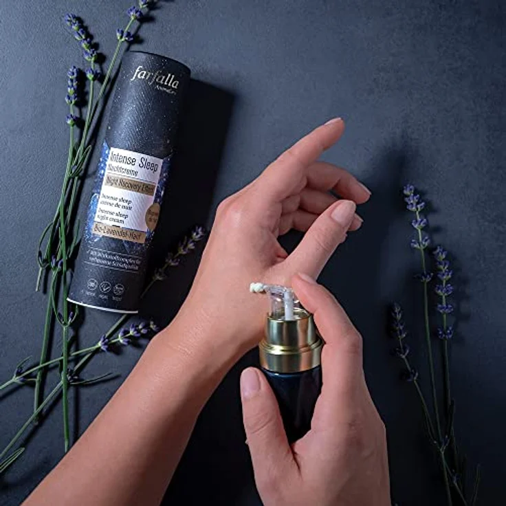 farfalla Intense Sleep Nachtcreme Night Recovery Effect - 30ml - Anti-Aging & Hautregeneration - Bio-Lavendel & Hanföl - 100% zertifizierte Naturkosmetik – Bild 5