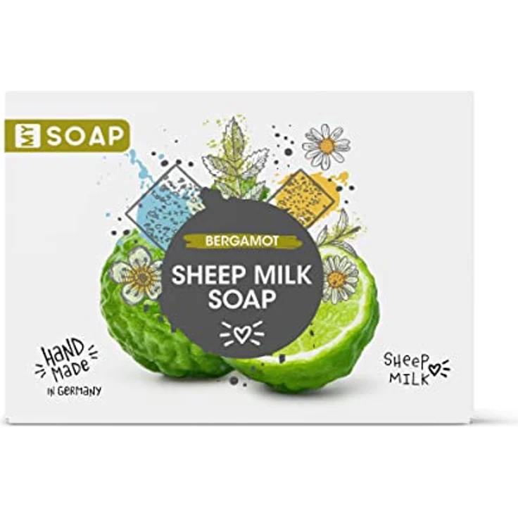 MY SOAP Schafmilchseife, Natural by accentra, handgefertigte Schafmilchseife MY SOAP in Papierschachtel, 100g, Motiv/Duft: Bergamotte – Bild 2