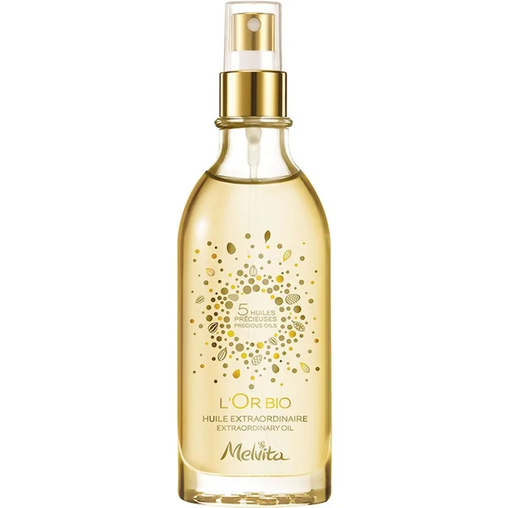 Melvita L'Or Bio Feuchtigkeitsserum, 100 ml, 3-in-1 Öl für Gesicht, Körper und Haare, schützend und regenerierend, 43% bio, französische Herstellung