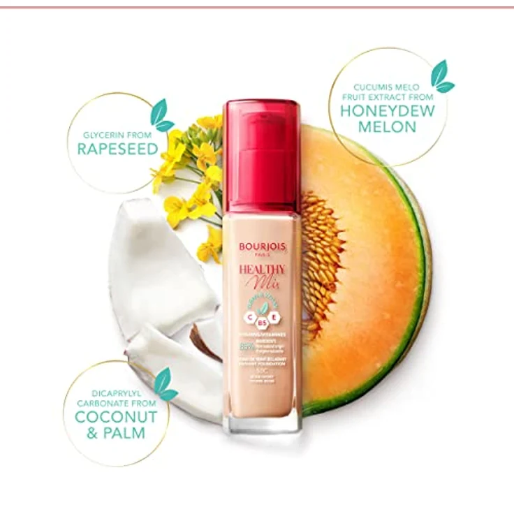 Bourjois Healthy Mix Foundation, aufhellendes, feuchtigkeitsspendendes Make-up 24 Std., Farbton 53W Light Beige, 30 ml – Bild 8